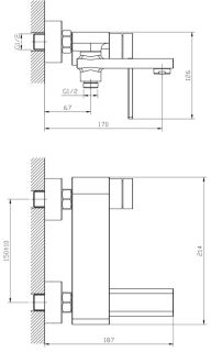 Смеситель для ванны/душа Orange Splito M36-100cr